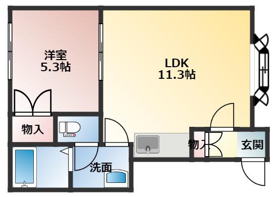 MAISON・I(1LDK/1階)の間取り写真