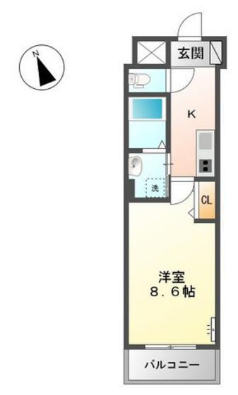 コニーアパートメント(1K/3階)の間取り写真