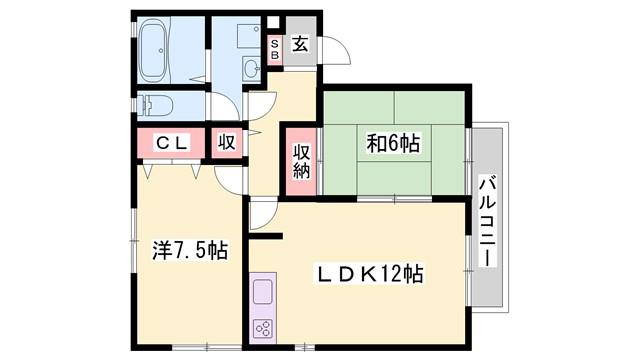 サンマルシェ A棟(2LDK/2階)の間取り写真
