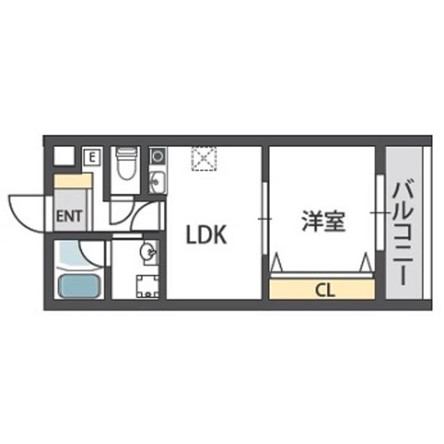 ドゥ・ミル・アン東大阪(1LDK/6階)の間取り写真