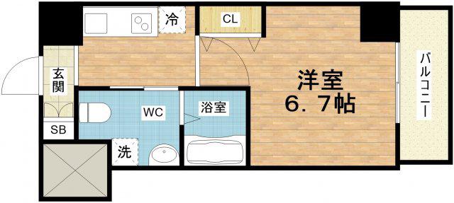 エルプレイス本町(1K/11階)の間取り写真