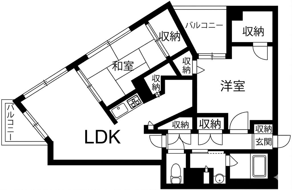 イリップス船堀(2LDK/5階)の間取り写真