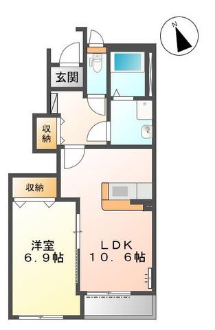 シャトー ボンヌールII(1LDK/1階)の間取り写真