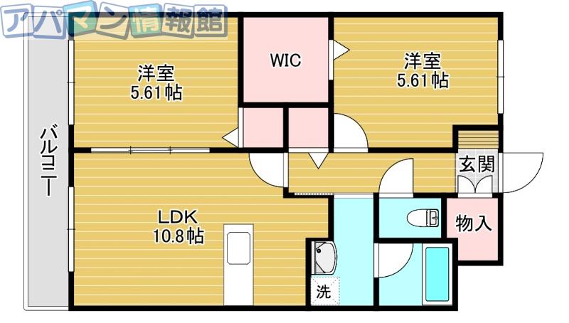 プレアデス(2LDK/2階)の間取り写真