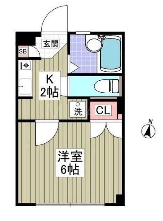 マルヴィエント湘南(1K/1階)の間取り写真