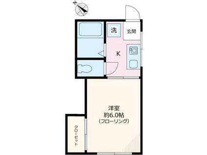 今野ハウス(1K/2階)の間取り写真