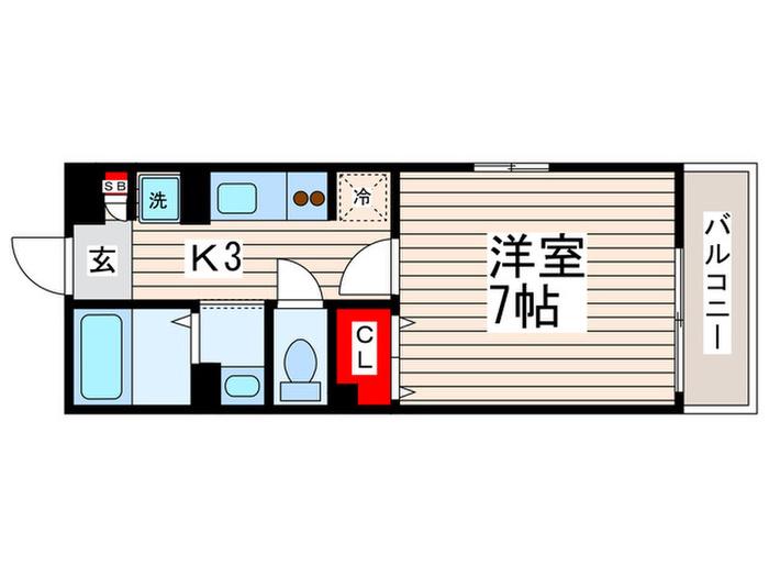 プランドール・モトユ(1K/2階)の間取り写真