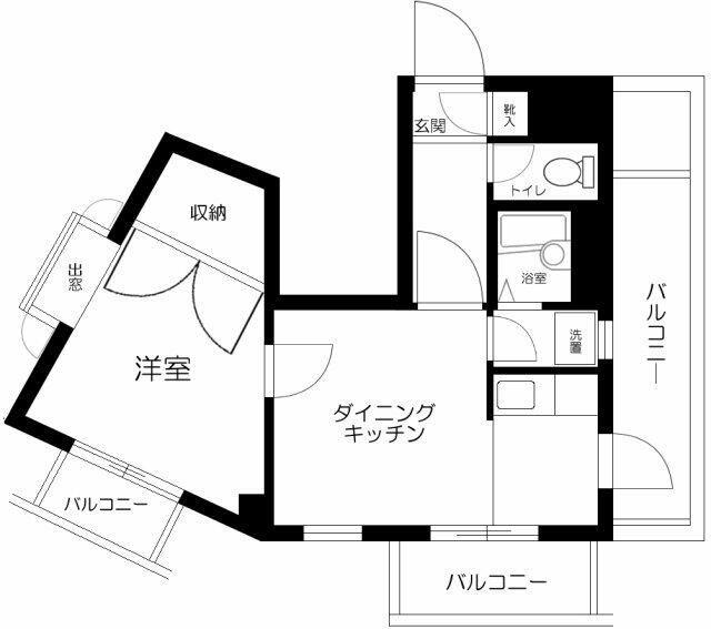 マイステージアムヒューゲル西落合(1DK/6階)の間取り写真