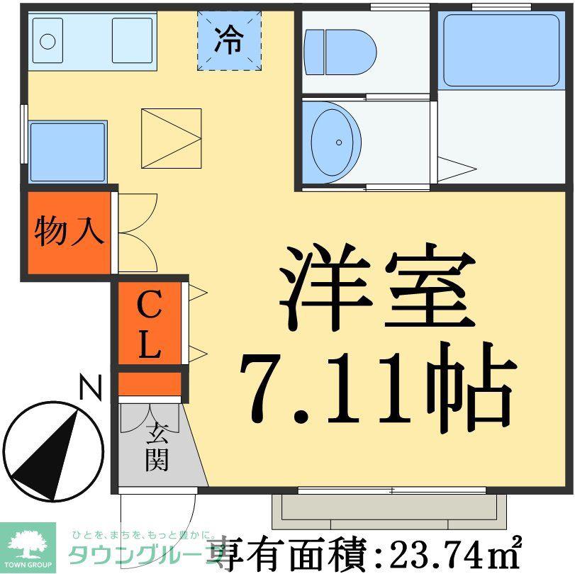 メゾンフルール(1K/1階)の間取り写真