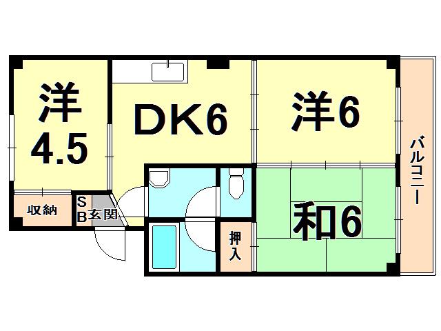 ユーミーハイツ(3DK/1階)の間取り写真