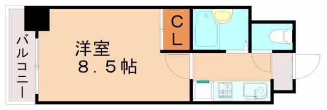 アリビオ折尾(1K/7階)の間取り写真