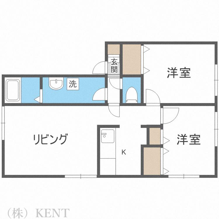 コーポエンドレス(2LDK/2階)の間取り写真