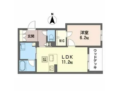 SHAMAISON SERDINA(1LDK/1階)の間取り写真