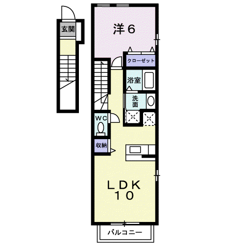 KENTAB(1LDK/2階)の間取り写真