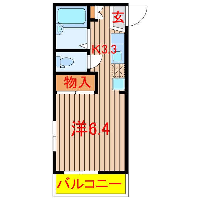 クレイン薬円台(1K/2階)の間取り写真