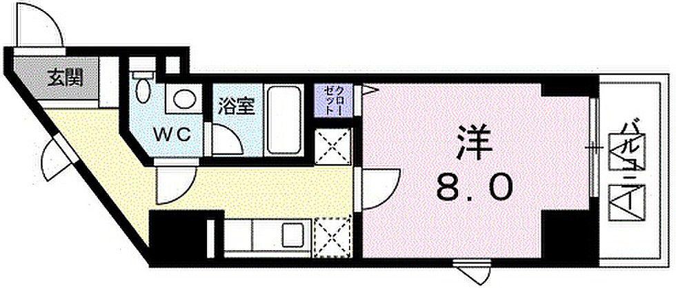 広尾ビューヒルズ(1K/3階)の間取り写真