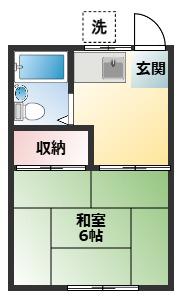 ミロクハイツI(1K/2階)の間取り写真