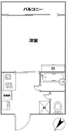 レフア南常盤台(1K/3階)の間取り写真