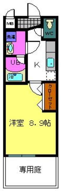 ローズ・メイ(1K/2階)の間取り写真