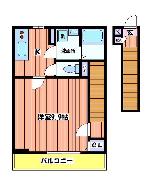 リブリさくらみち(1K/2階)の間取り写真
