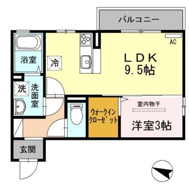 フルレット(1LDK/3階)の間取り写真