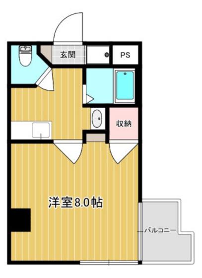 アレグリア内山下(1K/4階)の間取り写真