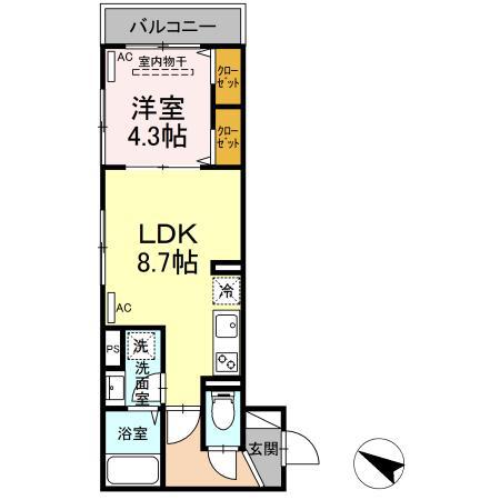 ACT下高井戸(1LDK/3階)の間取り写真