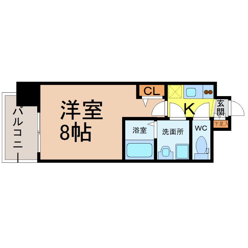 プレサンス久屋大通セントラルパーク(1K/3階)の間取り写真