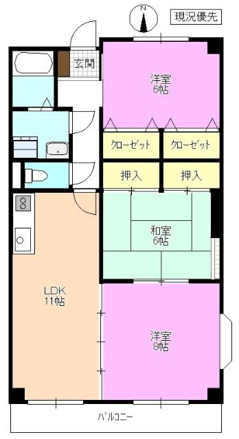 LIMPIA GARDEN SQUARE(3LDK/4階)の間取り写真