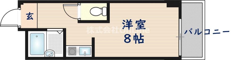 サンライフ源氏ヶ丘(ワンルーム/1階)の間取り写真