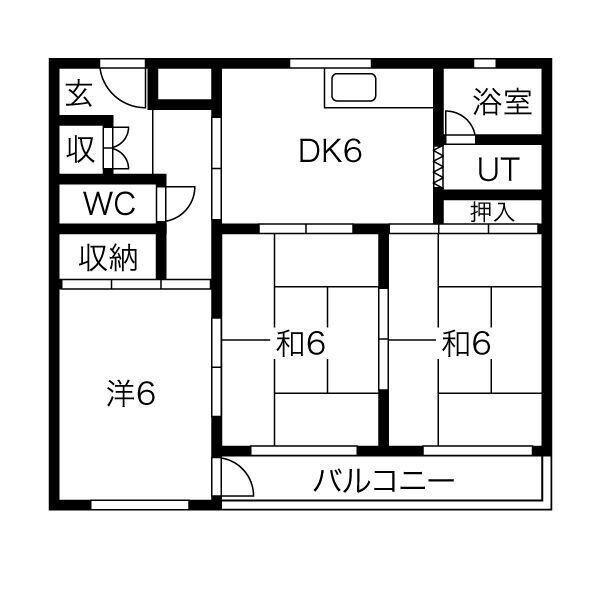 吉平ハイツ(3DK/1階)の間取り写真