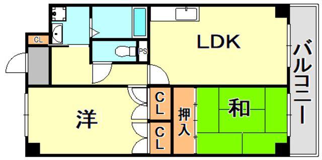 ガーデンハイツ(2LDK/3階)の間取り写真