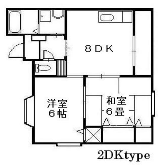 セレクション吉島(2DK/1階)の間取り写真