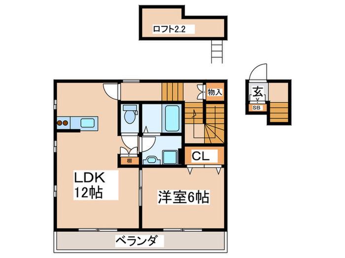 サンモールヒルズ北烏山(1LDK/2階)の間取り写真