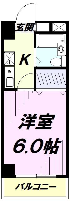 ハーモニーハイツ52(1K/3階)の間取り写真