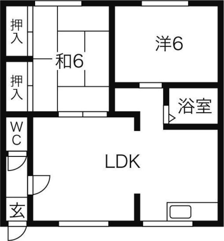 コーポ宮腰(2LDK/1階)の間取り写真