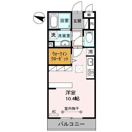 エミネンスII(ワンルーム/1階)の間取り写真