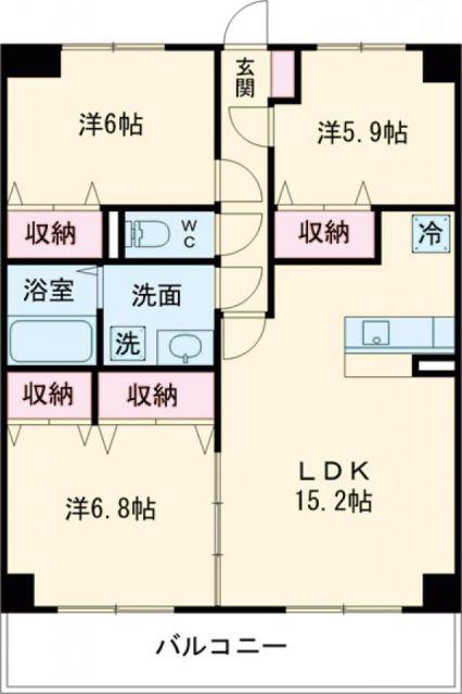 プラスペリティ(3LDK/2階)の間取り写真