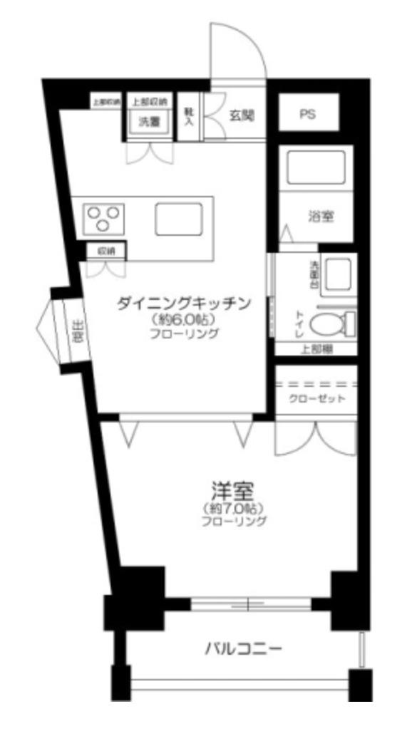 プログレス下高井戸(1DK/4階)の間取り写真