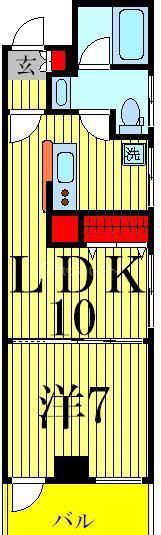 リフレックスナカネⅢ(1LDK/5階)の間取り写真