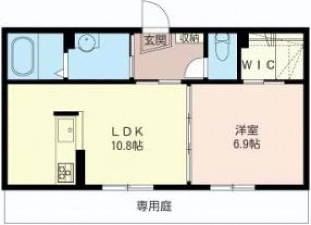 フィオーレ関沢(1LDK/1階)の間取り写真
