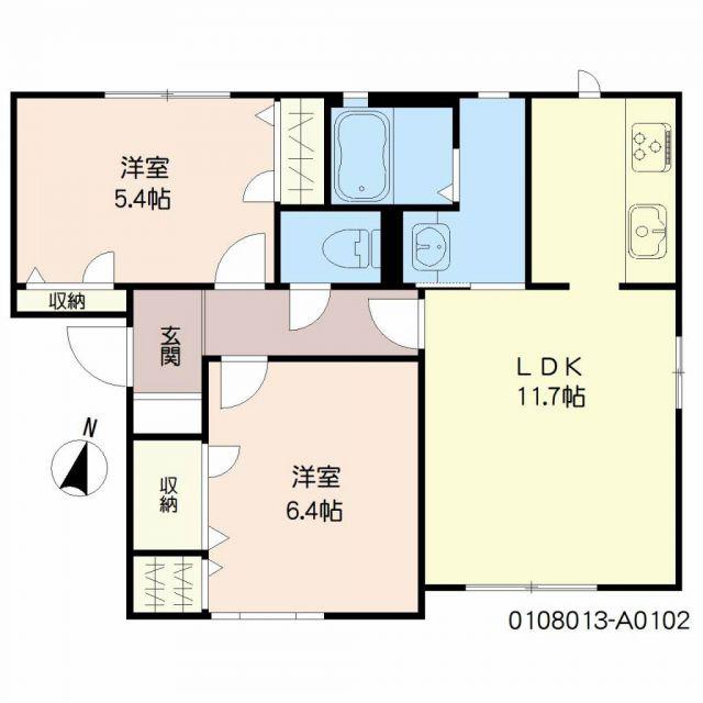 グランディール(2LDK/1階)の間取り写真