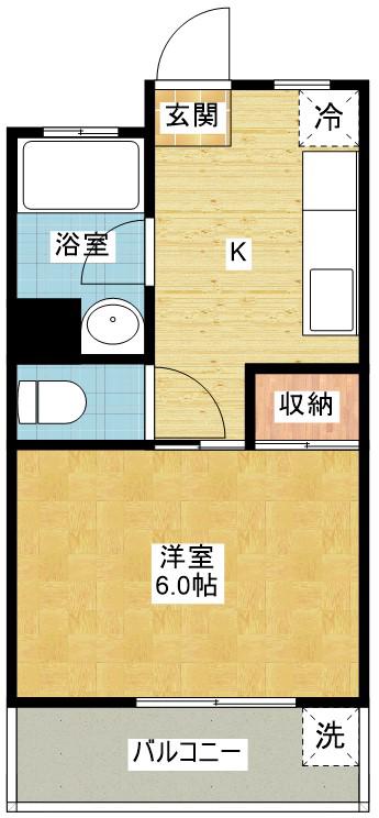シャルムスワン(1K/5階)の間取り写真