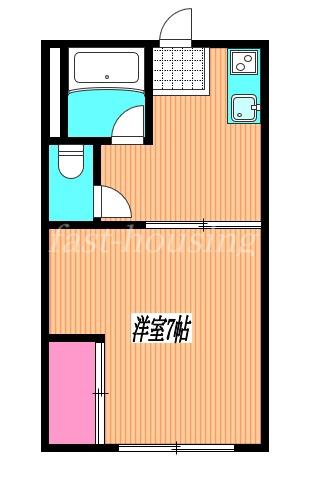小金井ハイツ(1DK/1階)の間取り写真