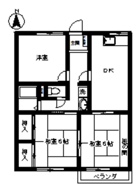 ガーデンオオツ(3DK/1階)の間取り写真