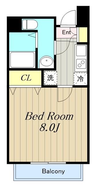 SENTIO橋本(1K/2階)の間取り写真