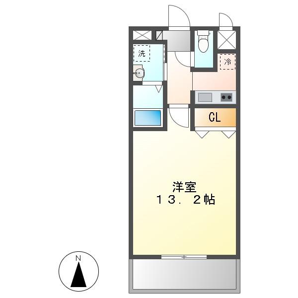 クレール高道町(1K/3階)の間取り写真