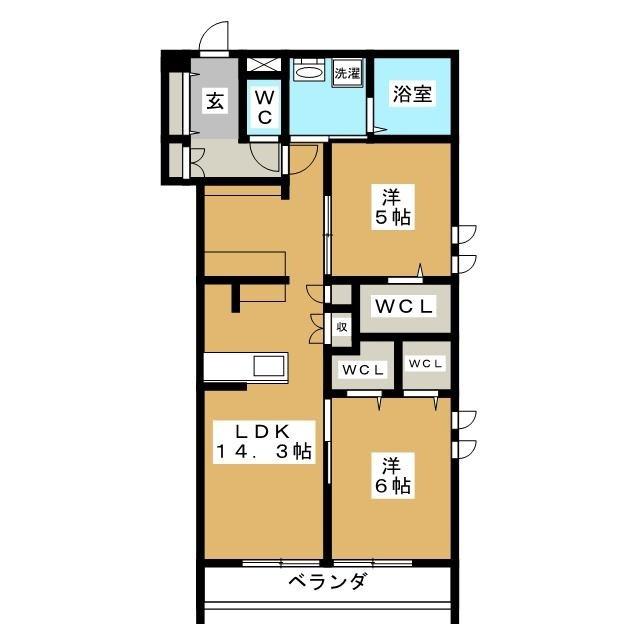 グランド メゾン(2LDK/2階)の間取り写真