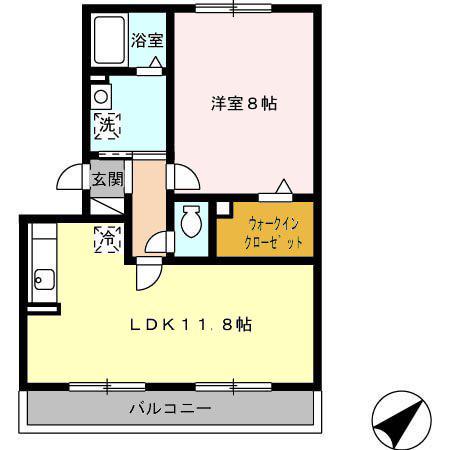 エクレール新栄A・B(1LDK/3階)の間取り写真