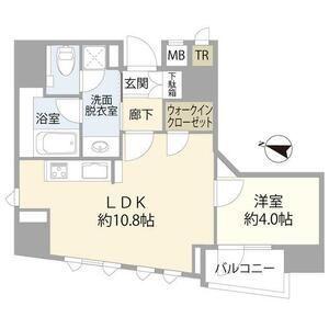 リビオレゾン小石川(1LDK/12階)の間取り写真